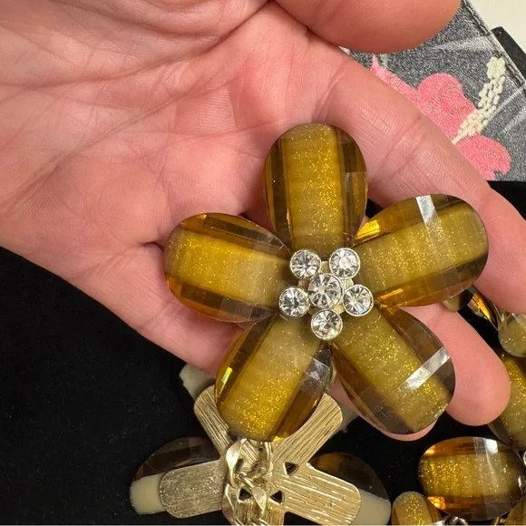 KJL Acrylic Floral Statement Necklace - Picture 3 of 11